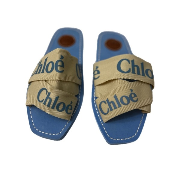 Chloe Blue and Tan Sandals Casual Slip-On. NWOT - Picture 2 of 6